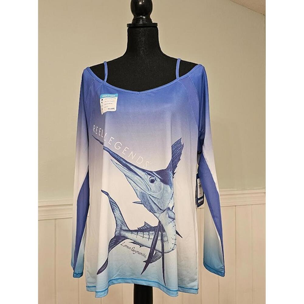 Keep it Cool Reel Legends Women's Cold Shoulder Shirt NWT